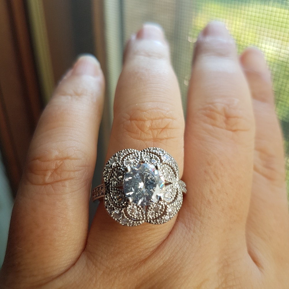 Swarovski Elements 925 Silver Round Solitaire Fil… - image 6